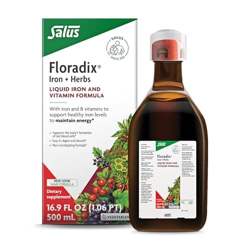 Floradix by Salus Iron & Herbs - Liquid Herbal Supplement for Energy Support* - Iron Supplement with Vitamin C & B Complex Vitamins - for Men & Women - 16.9 Fl Oz - Image 1