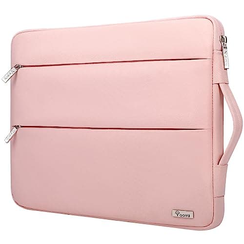 Voova 15.6-16 Inch Laptop Sleeve Carrying Case, Waterproof Computer Bag Cover Compatible with MacBook Pro 16 M3 M2 M1 Pro/Max 2023-2019, Dell XPS 15,15-16 Inch HP Lenovo Acer Asus Chromebook, Pink - Image 1