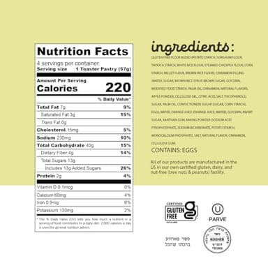 Katz Gluten Free Toaster Pastries, Cinnamon. Healthy snacks for adults and kids. Free of dairy, nuts, peanuts, and soy. Kosher 8 oz (2pk). - Image 2