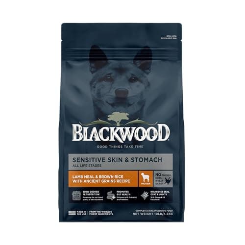 Blackwood Sensitive Skin & Stomach Dry Dog Food, Lamb Meal & Brown Rice with Ancient Grains, 10 Pound Bag with Prebiotics & Probiotics to Promote Gut Health - Image 1