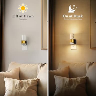 JandCase Night Light, Night Lights Plug into Wall,2 Pack 3000K Dimmable LED Night Light with Adjustable Brightness, Automatic Night Lights Plug in with Auto Light Sensor, for Bathroom Hallway Decor - Image 4