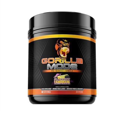 Gorilla Mind Pre Workout - Massive Pumps Laser Focus Energy Power - L-Citrulline, Creatine, L-Tyrosine, Betaine, Hydroprime, Alpha-GPC, 400mg Caffeine, Huperzine A 800g (BlackBerry Lemonade) - Image 1