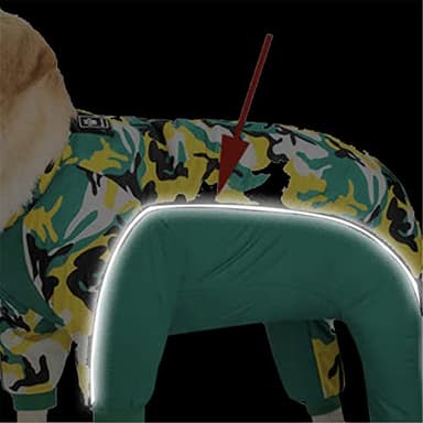Miaododo Waterproof Dog Coat for Large Dogs - Fleece Lining Warf Dog Jacket, Medium Dog Jumpsuit Apparel, Full Belly Covered, Green Camo - Image 6
