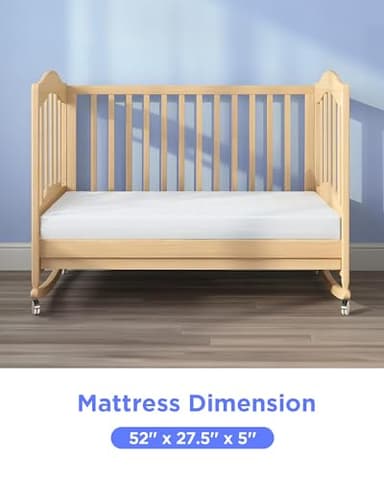 iMMDOKIN Hypoallergenic Crib Mattress Certified, Dual-Sided Baby & Toddler Crib Mattresses, Waterproof, Machine Washable Cover, Memory Foam, Standard Size, 5" Thick - Image 10