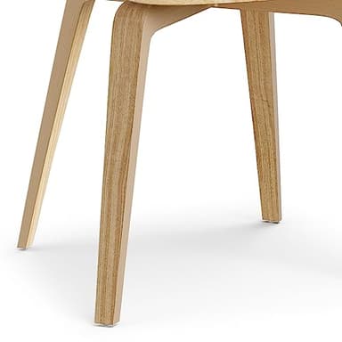 SIMPLIHOME Lowell Dining Chairs - Upholstered Light Natural Oak Bentwood Frame and Linen-Style Fabric Kitchen Chair in Blue, Modern Dining Room Seating with Curved Back and Padded Seat - Image 8