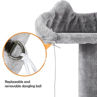 Yaheetech Multi-Level Cat Tree Cat Tower for Indoor Cats Cat Condo Furniture with Sisal Scratching Post, 61in, Light Gray - Image 4