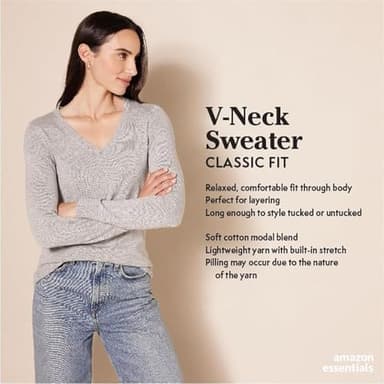 Amazon Essentials Women's Regular-Fit Lightweight Long-Sleeve V-Neck Sweater (Available in Plus Size - Image 4