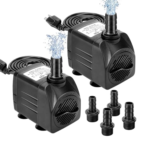 GROWNEER 2 Packs 550GPH Submersible Pump 30W Ultra Quiet Fountain Water Pump, 2000L/H, with 7.2ft High Lift, 3 Nozzles for Aquarium, Fish Tank, Pond, Hydroponics, Statuary - Image 1