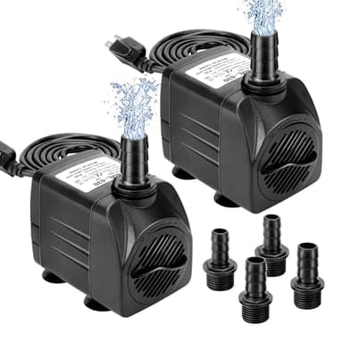 GROWNEER 2 Packs 550GPH Submersible Pump 30W Ultra Quiet Fountain Water Pump, 2000L/H, with 7.2ft High Lift, 3 Nozzles for Aquarium, Fish Tank, Pond, Hydroponics, Statuary - Image 1