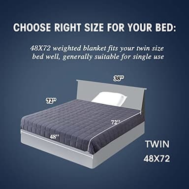 yescool Weighted Blanket for Adults (15 lbs, 48" x 72", Grey) Cooling Heavy Blanket for Sleeping Perfect for 140-160 lbs, Twin Size Breathable Blanket with Premium Glass Bead, Machine Washable - Image 2