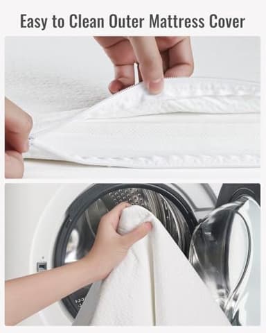 ThrivyHero Pack and Play Mattress Pad, 38x26 High Density Foam Pack N Play Mattresses with Ultra-Soft Jacquard Cover, Meets ASTM F2933-21a & F406-24 Thickness Standards, Machine Washable, White - Image 6