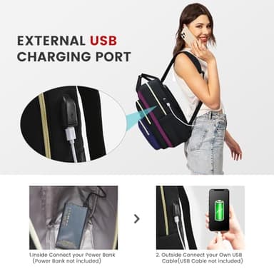 LOVEVOOK Laptop Backpack for Women 15.6 inch Large Capacity Travel Backpack for Work Business - Image 4