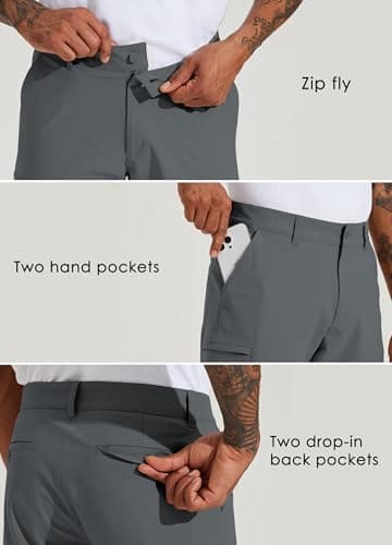Willit Men's Golf Shorts 10" Stretch Quick Dry Hiking Cargo Shorts for Dress Casual Work with Pockets Deep Gray 42 - Image 3