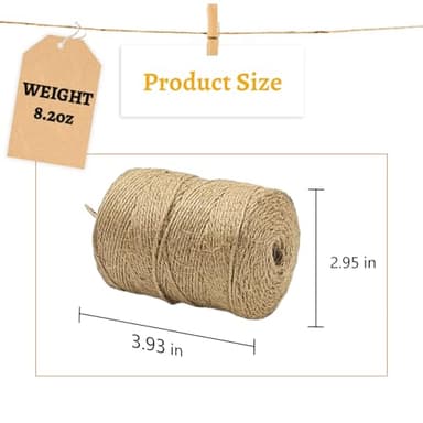 10 PCS Twine String Bulk 6000 Feet Long, 2mm Thin Jute Twine for Crafts, Hemp Rope Wrapping, Packing Gardening, Crochet Knitting Macrame Decor, 600 Feet Each Roll - Image 2