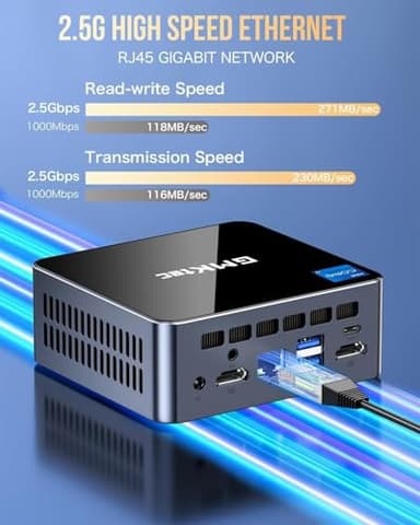 GMKtec Mini PC Intel Core i7-1195G7 (up to 5.0 GHz) 16GB DDR4 1TB SSD Desktop Mini Computers WiFi 6, BT 5.2/ DP, HDMI/RJ45 2.5G/USB4.0 - Image 6
