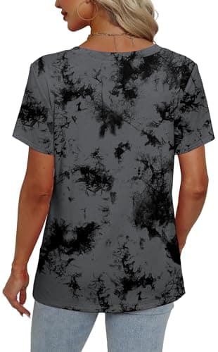 Alaroo Plus Size Tops for Women Short Sleeve Boho Tops V Neck Summer Clothes for Women 2025 Print 05 3XL - Image 4