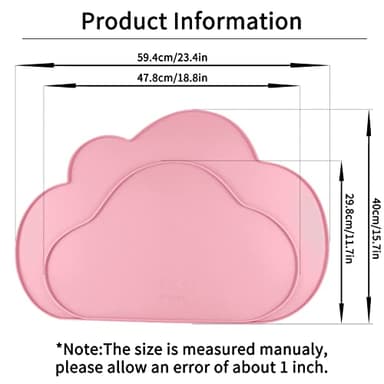 Ptlom Silicone Pet Placemat for Dogs and Cats, Non-Slip Waterproof Dog Feeding Bowl Mats for Food and Water, Small Medium Large Pet Puppy Tray Mat Prevent Residues from Spilling onto The Floor, Pink - Image 2