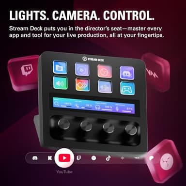 Elgato Stream Deck +, Audio Mixer, Production Console and Studio Controller for Content Creators, Streaming, Gaming, with customizable touch strip dials and LCD keys, works with Mac and PC - Image 2