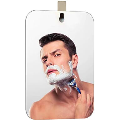 APHUIME XoYo-Large Fogless Shower Mirror （11inX7.48in）, Includes 1 Adhesive Hooks, Anit-Fog Shower Mirror, Shower Makeup Shave Mirror, Frameless Shower Mirror, Wall Hanging Mirror (Large, 1 Pack) - Image 1