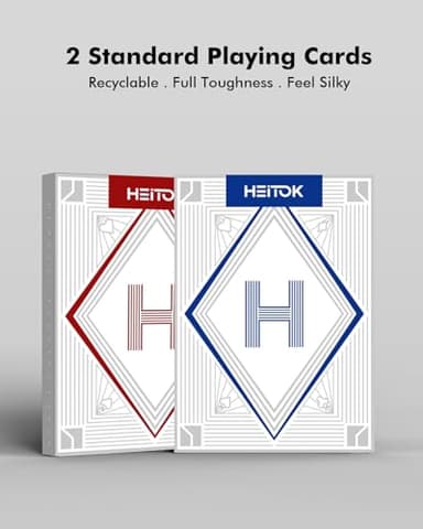 HEITOK Casino Poker Set with Numbered Chips 500-Piece for Card Board Game, 11.5 Gram with Playing Cards Waterproof for Texas Hold'em, Blackjack Gambling, Card Club or Late Night Poker Games - Image 8