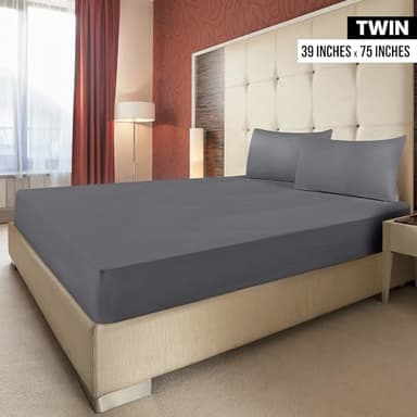 Utopia Bedding Twin Fitted Sheets - Bulk Pack of 2 Bottom Sheets - Soft Brushed Microfiber - Deep Pockets - Shrinkage & Fade Resistant - Easy Care (Twin, Grey) - Image 2