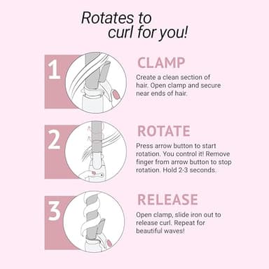 The Beachwaver Co. Multi Barrel Beachwaver - Pink Rosegold | Professional Ceramic Rotating Curling Iron w/ 3 Attachments | Adjustable Heat, Ergonomic Handle, Travel-Friendly | B-Series (BWIB3N11136) - Image 6