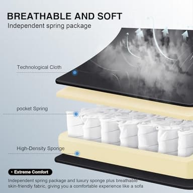 GTPLAYER Gaming Chair, Computer Office Chair with Pocket Spring Cushion, Linkage Armrests and Footrest, High Back Ergonomic Computer Chair with Lumbar Support Task Chair with Footrest - Image 8