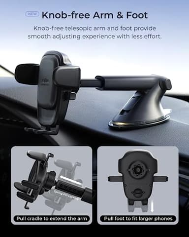 iOttie Easy One Touch Advanced Universal Car Mount Dashboard & Windshield Suction Cup Phone Holder for iPhone, Samsung, Google, All Smartphones - Image 5