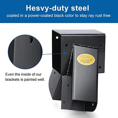 BETOOL Swing Set Brackets - 2pcs A Frame Swing Bracket Hardware with All Mounting Accessories (Black) - Image 3