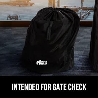 GORILLA GRIP Car Seat Travel Bag for Airplane Gate Check, Easy Carry Padded Backpack Bags Cover Carseats, Infant Baby Carriers and Toddler Booster Seats for Airport, Child Air Travels Essential, Black - Image 6