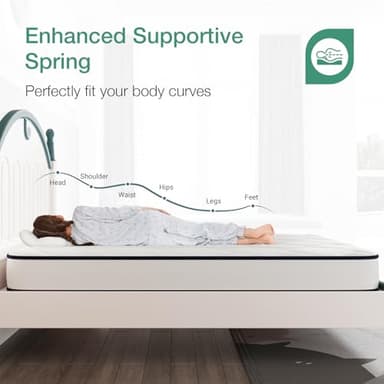 Novilla 8 inch Twin Mattress for Kids,Foam and Spring Hybrid Mattresses Twins for Comfortable Sleep,Steel Coils for Durable Support,CertiPUR-US Certified Foam,Youth/Guest Rooms,Twin Mattress in a Box - Image 3