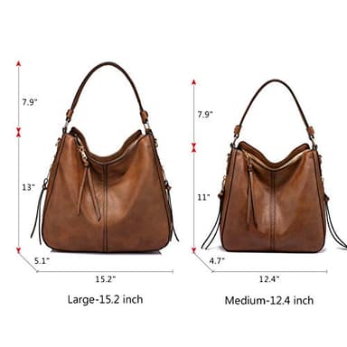 Handbags for Women Large Designer Ladies Hobo bag Bucket Purse Faux Leather - Image 9