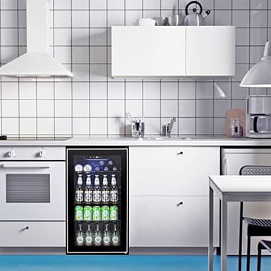 Antarctic Star Beverage Refrigerator Cooler -120 Can Mini Fridge Glass Door for Soda Beer or Wine Constant Glass Door Small Drink Dispenser Clear Front Door for Home, Office Bar 3.2cu.ft - Image 2