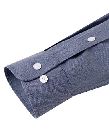 Alimens & Gentle Mens Solid Oxford Shirt Long Sleeve Dress Shirt Work Casual Button Down Shirts with Pocket Navy - Image 6