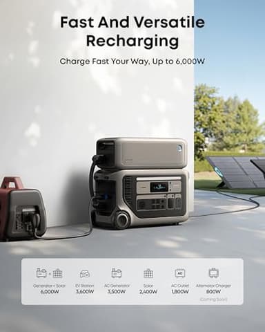 Anker SOLIX F3000 Portable Power Station and 400W Solar Panel, 3,072Wh, 6,000W Recharging, Solar Generator for Home Use, Expandable to 24kWh, For Outages, Camping, RVs, and Emergencies - Image 7