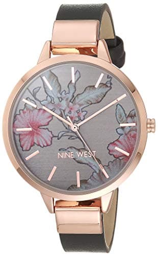 Nine West Women's Floral Dial Strap Watch - Image 1