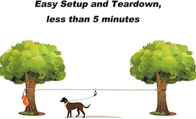 XiaZ Dog Tie Out Cable for Camping, 100ft Portable Overhead Trolley System for Dogs up to 200lbs,Dog Lead for Yard, Camping, Parks, Outdoor Events,5 min Set-up - Image 6