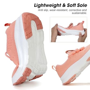 ZOVE Wide Toe Box Shoes Women Extra Wide Width Sneakers Ultra Light Road Running Shoes Non-Slip Tennis Sneakers Breathable Walking Athletic 8803 Orange Pink 39 - Image 5