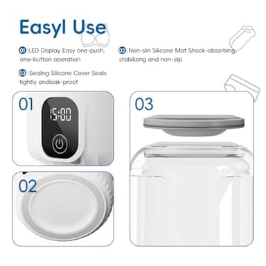 Portable Washing Machine, 2025 Upgraded Mini Washer, 4000mAh Rechargeable Cordless Washing-Machine, Deep Cleaning Underwear Small Clothes,Suitable for Solo Living, Travel, Apartment, Hotel and camping - Image 6