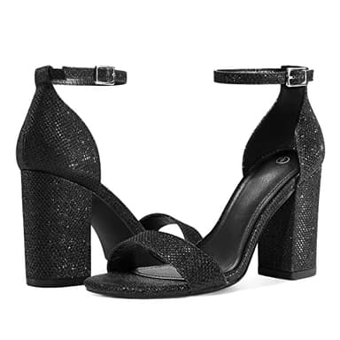 COASIS Women's Chunky Block Heels Open Toe Ankle Strap 3.5 Inch Heeled Sandals - Image 2