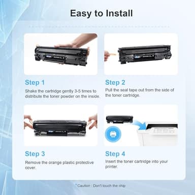 83A Toner Cartridge Black - Compatible Replacement for HP 83A CF283A Black Toner Cartridge 83X CF283X for HP Laserjet Pro MFP M125nw M201dw M225dw M255dn M201n Printer (4 Pack) - Image 6
