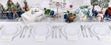 GATHER 700PCS Silver Plastic Plates - Silver Plate Set 100Guest - Disposable Dinnerware Sets 100Silver Rim Dinner Plates 100Silver Dessert Plate 100Paper Napkins&Cups&silver Plastic Silverware Set - Image 9