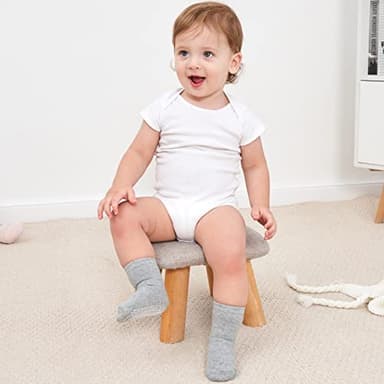ZAPLES Baby Non Slip Grip Crew Socks with Anti Skid Soles for Infants Toddlers Kids Boys Girls, Assorted 12 Pack, 8-10 Years - Image 9
