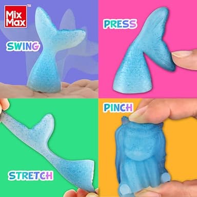 MixMax Make Your Own Squishies Toys, 6 Packs Rubber Dolls Making Kit for Kids Glow Jumbo Glitter Silicone Squishy Craft Kit for Girls 6-12 Nice Boy Party Activities - Image 3