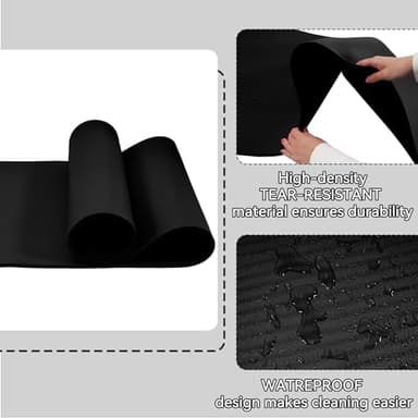 Fitvids All Purpose 1/2-Inch Extra Thick High Density Anti-Tear Exercise Yoga Mat with Carrying Strap, Black - Image 4