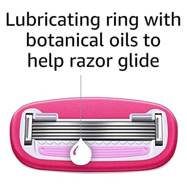 Amazon Basics Women's 5 Blade Razor Blades Refills, Fits Amazon Basics FITS System & Venus Handles, 6 Cartridges (Pack of 1) - Image 7