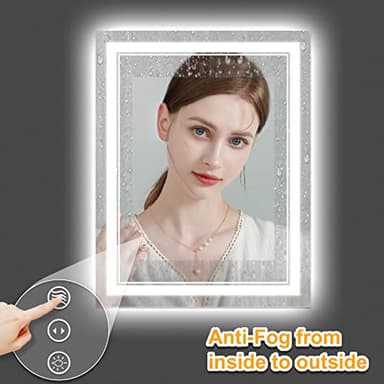 ISTRIPMF 30x36 Inch LED Bathroom Mirror with Lights, Backlit and Front Lighted Bathroom Mirrors for Wall, Anti-Fog Dimmable Memory Shatterproof LED Vanity Mirror for Bathroom - Image 5