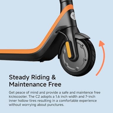Segway Ninebot eKickScooter C2 w/6.8 mi Max Operating Range & 9.9 mph Max Speed, Kids Electric Scooter for Teens Ages 6-12, Includes Three Riding Modes - Black, UL-2272 Certified - Image 7