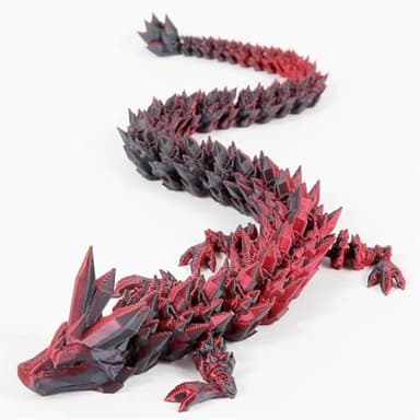3pcs 12in 3D Printed Crystal Dragon,3D Printed Flexible Articulated Dragon,Home Office Decor Executive Desk Toys, Fidget Toys for Autism/ADHD - Image 2