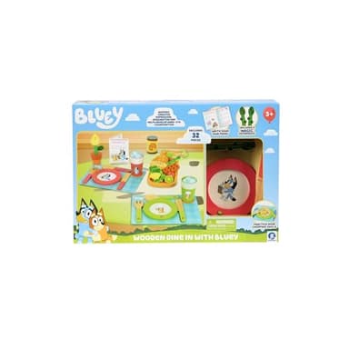 Bluey - Dine in with Bluey Set, 32-Piece Wooden Toy Set with Magic Asparagus, Plates, Utensils & More, Perfect for Role-Play & Imaginative Fun, FSC-Certified, Suitable for 3 Years & Up - Image 2